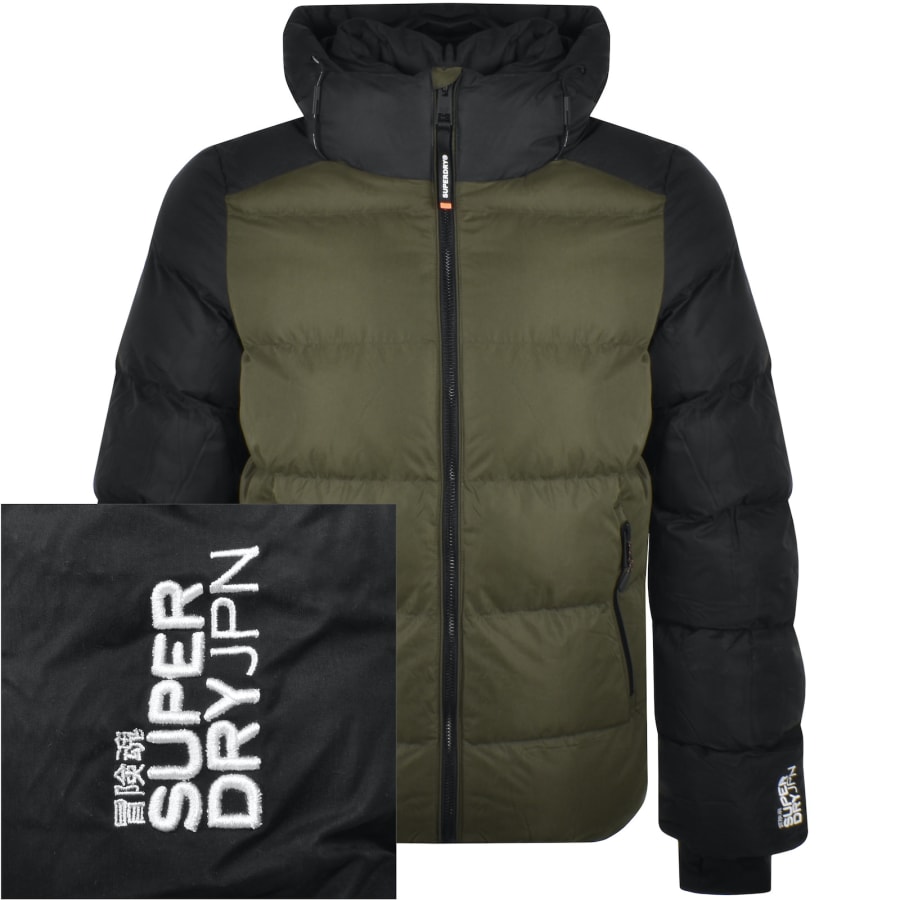 Superdry Hooded Sports Puffer Jacket Black